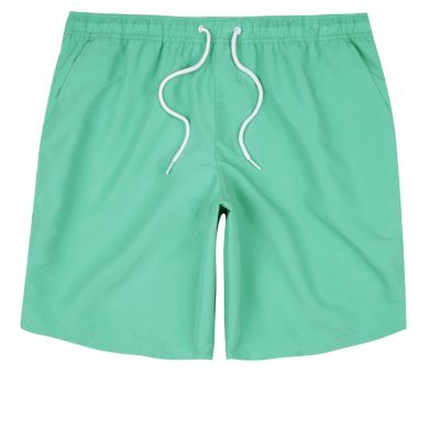Green drawstring swim shorts